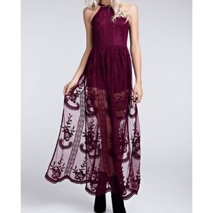 Red lace overlay romper NWT